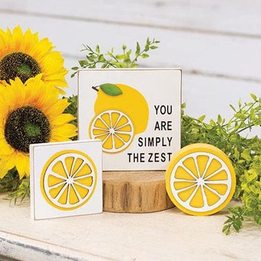 Lemon Icon Square Block - The Fox Decor